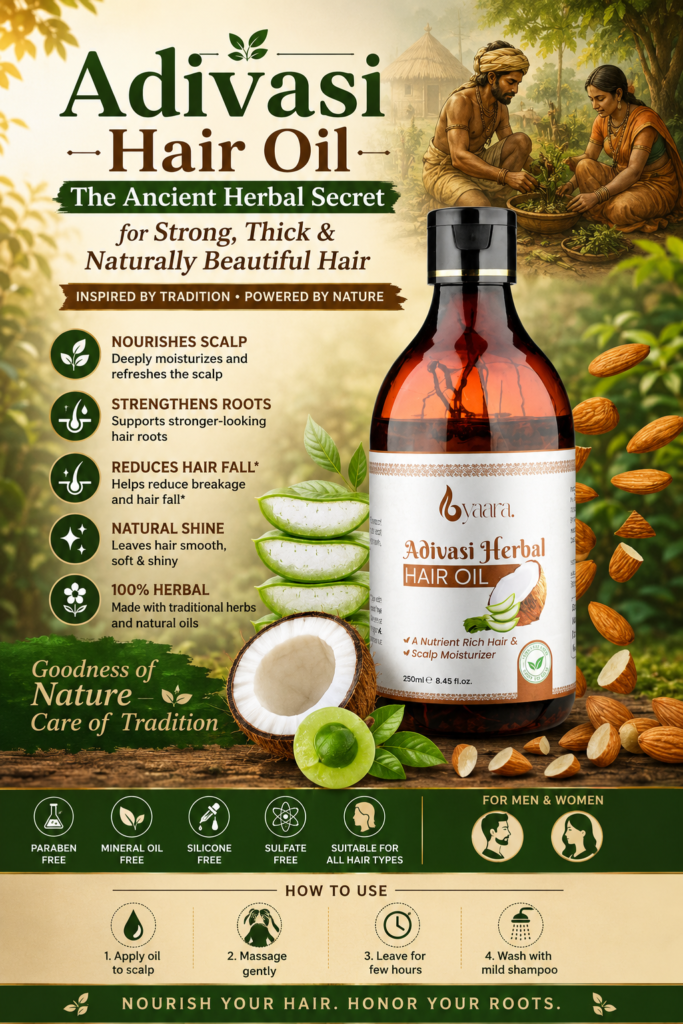 Adivasi Hair Oil – The Ancient Herbal Secret for Strong, Thick & Naturally Beautiful Hair